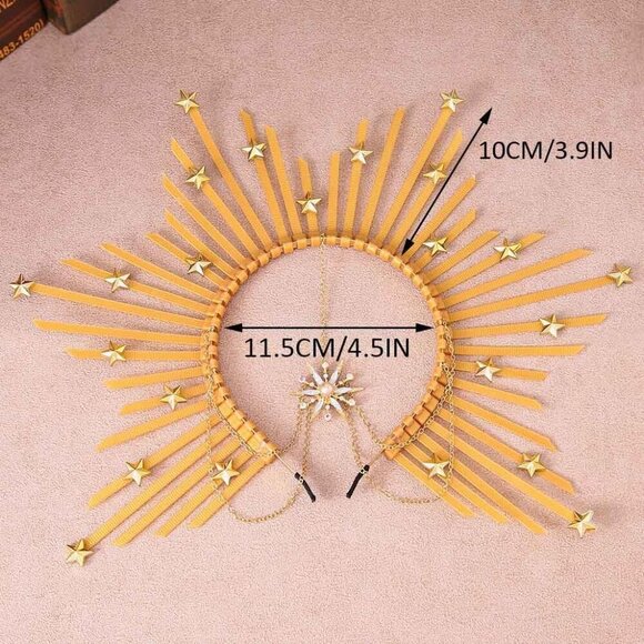Gold Star Headband Halo Crown for Women Halloween Costume Accessory main image 7